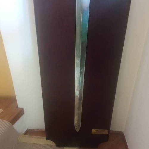 Excalibur decorative sword like new with wooden wall mount
