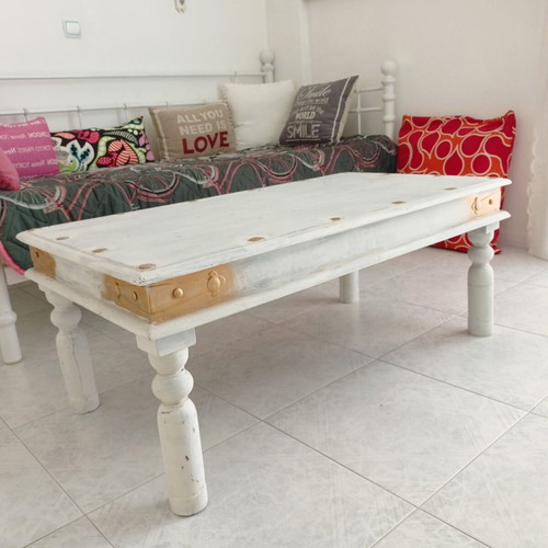 Wooden Coffee Table Shabby Chic style used, distressed finish