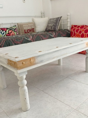 Wooden Coffee Table Shabby Chic style used, distressed finish