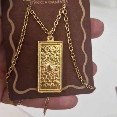 El Verano Necklace new, gold plated vintage Arabic style