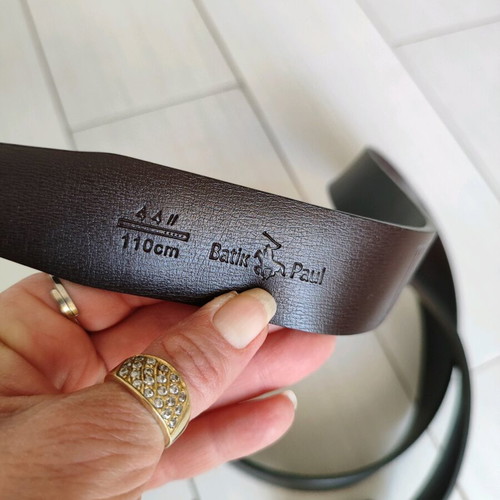 Batik Paul Cabor Kunkel men's leather belt like new, 110cm black and brown
