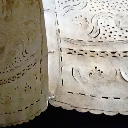 Vintage Handmade Lampshade from Papyrus 36cm used, ethnic boho