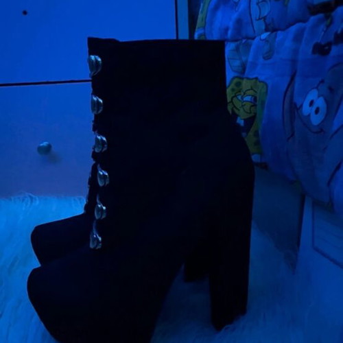 High-heeled boots 12cm like new, black size 38