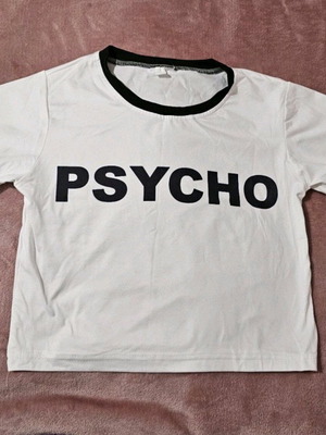 Crop Top Psycho καινούργιο, μέγεθος Μ, άσπρο