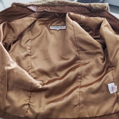 Stanfield women's leather jacket used, brown, size 46