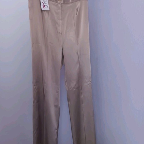 Satin pants new, size S 36 8, beige