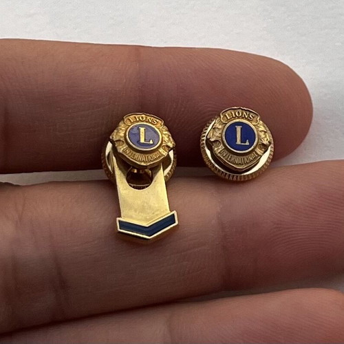 Lions International pins set brass and enamel like new