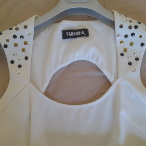 Paranoia mako dress like new, white, with studs and open back