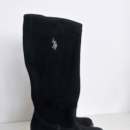 U.S. Polo Assn. black suede boots like new