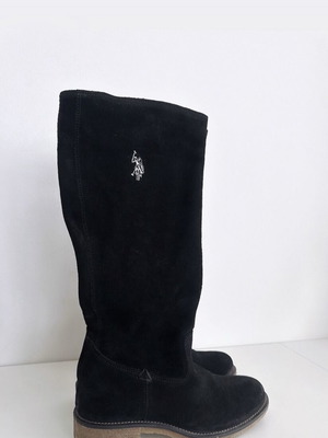 U.S. Polo Assn. black suede boots like new