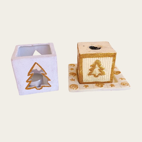 Christmas decorative candles used, set of 2