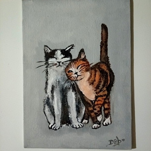 Handmade painting on canvas with acrylics 13×18 cm new