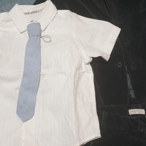 Corduroy suit, mandarino pants, shirt, tie. 4 years old, height 104cm
