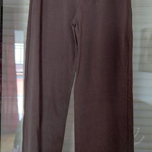 Women's cotton fabric pants, slim top, light flared bottom, charcoal