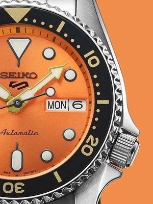 Seiko 5 Sport new men's watch with orange dial 38mm