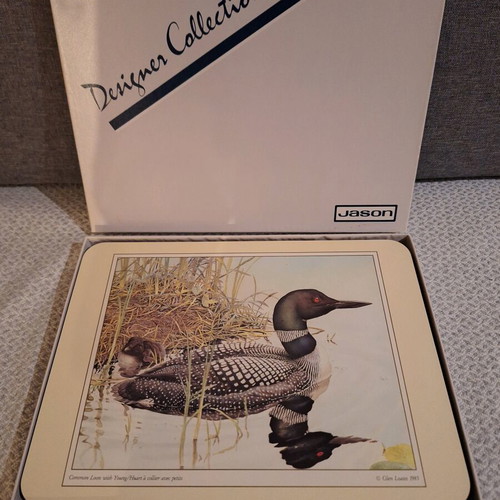 Vintage table placemat with aquatic bird unused (1985)