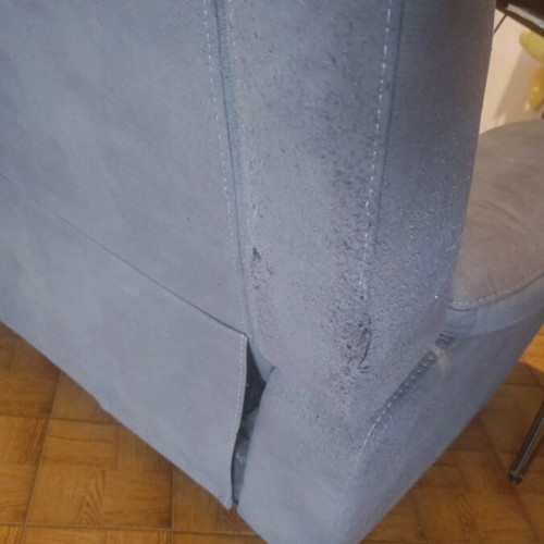 Three-seater sofa and armchair used