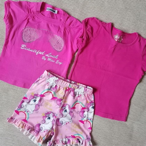 Girls' set for 2 years: shorts and two tops