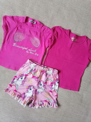 Girls' set for 2 years: shorts and two tops