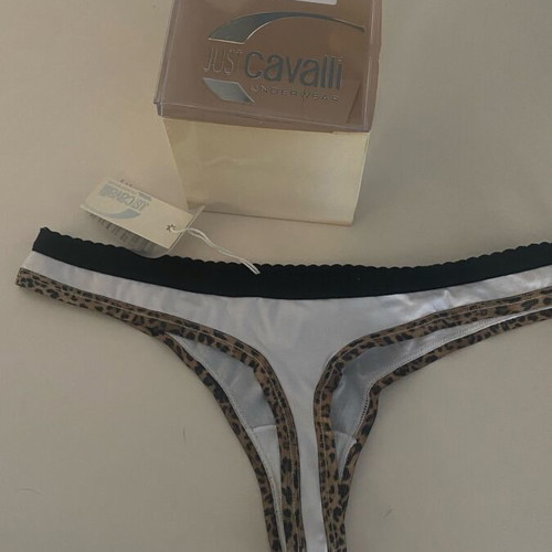 Just Cavalli women's thong M white black new