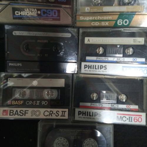 Audio cassette tapes used, pack of 23, recorded once