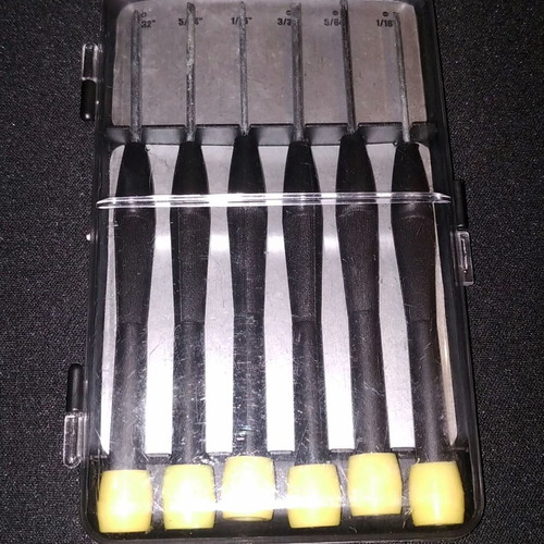 Set of small precision screwdrivers like new in case