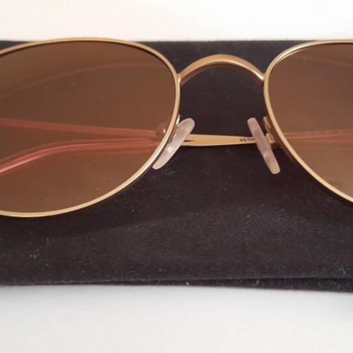 Wolfnoir Akela Gold Flamingo sunglasses with pink lenses like new