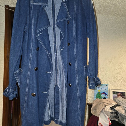 Denim trench coat like new, blue, size M