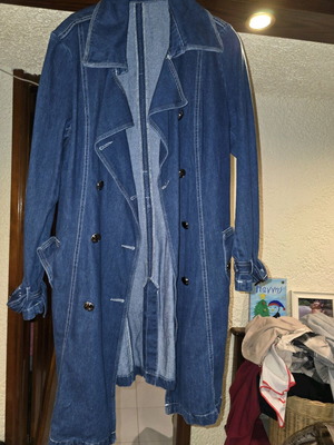 Denim trench coat like new, blue, size M