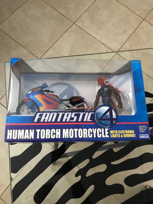 Fantastic 4 Four Human Torch Motorcycle με φιγούρα 7 ιντσών και φως & ήχο, καινούργιο