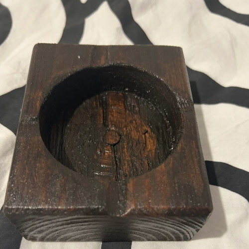 Handmade wooden ashtray new, made of kourmaria wood
