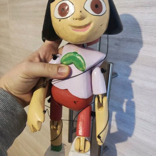 Wooden vintage marionette used, collectible