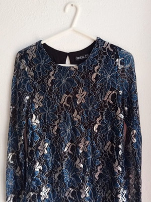 Janina women's evening blouse with lace and sparkle like new, size S