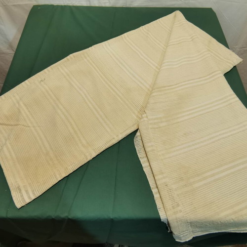Wool woven bed sheet used, 1930s vintage with wear