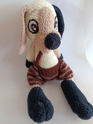 Χειροποίητο πλεκτό σκυλάκι amigurumi 40 εκ. σαν καινούργιο