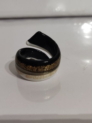 Murano Ring N.55 new, handmade glass with 24k gold leaf