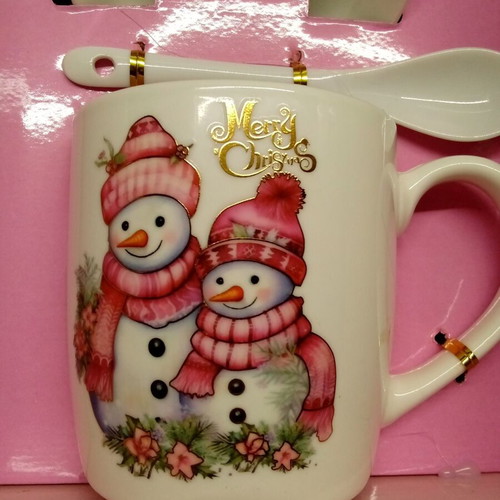 Christmas mug set with plate and spoon, new