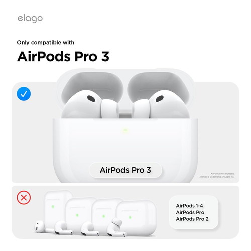 Elago Transparent TPU Case for AirPods Pro 3 Like New, Lovely Pink