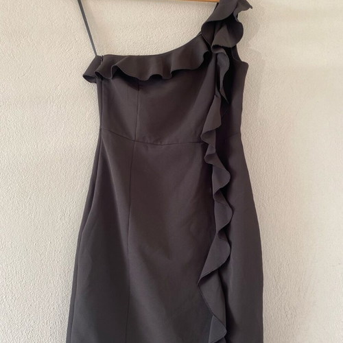 Black short one-shoulder dress Paranoia like new, size S