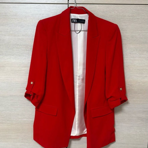 Zara blazer brand new, red with rolled-up sleeves, size S
