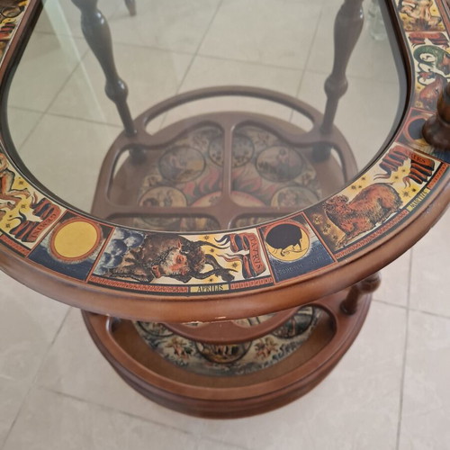 Italian bar cart vintage, used with zodiac and solar system design