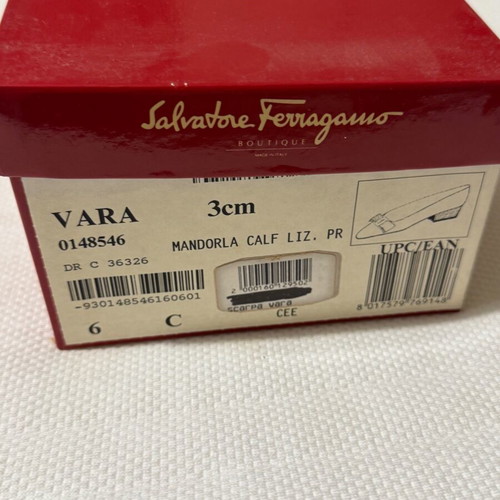 Salvatore Ferragamo Vara Bow pumps size 36.5 like new, beige calf leather