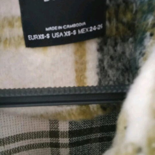 Bershka checked jacket like new, white and multicolor, size S