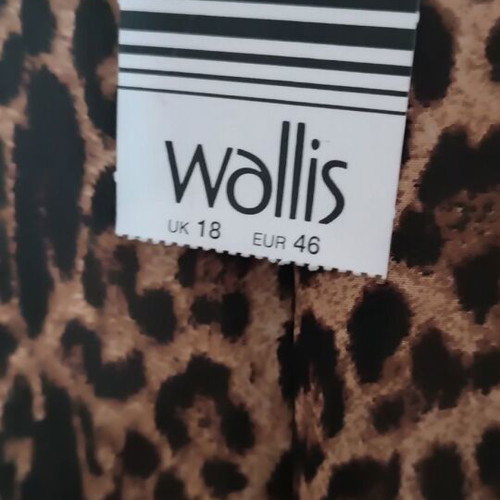 Wallis Midi Leopard Dress Sleeveless New with Waist Tie and Ruffles
