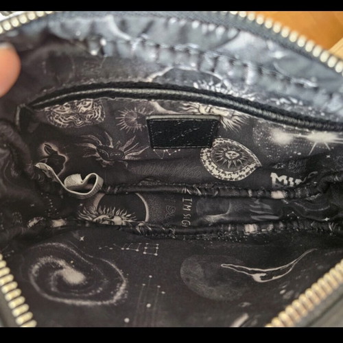 Desigual black crossbody bag with chain strap and mini wallet