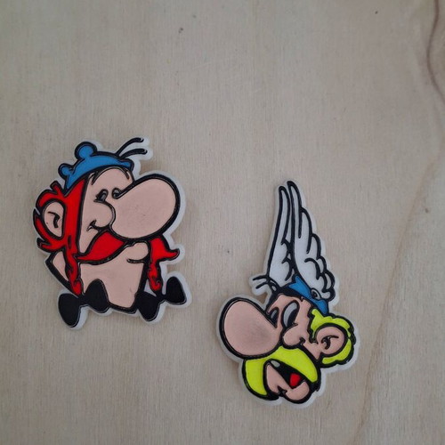 Asterix and Obelix pins, colorful