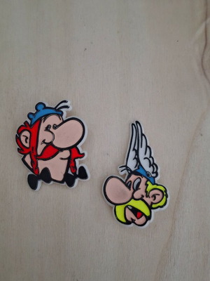Asterix and Obelix pins, colorful