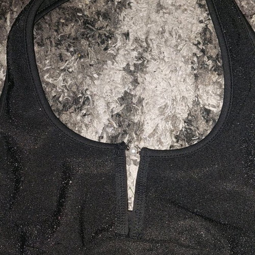 Shein sparkling blouse size S like new, black and silver