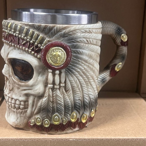 Indian Skull Mug new with stainless steel interior