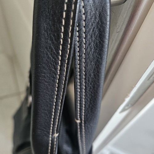 Mona shoulder bag large leather used, black